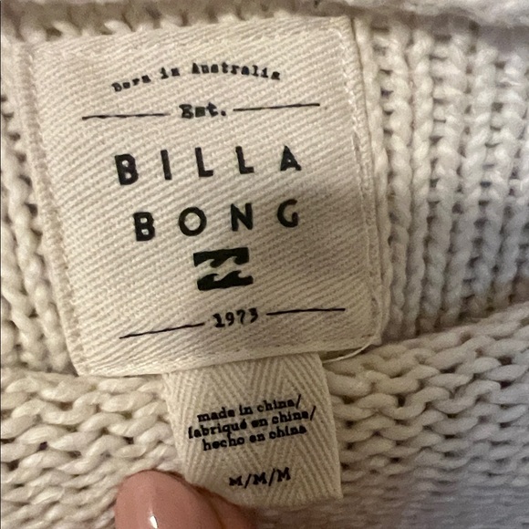 Billabong Checkerboard Sweater - Cream and Orange - Picture 2 of 3